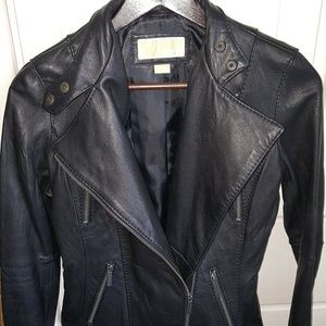 Michael Kors Black Leather Moto Jacket
